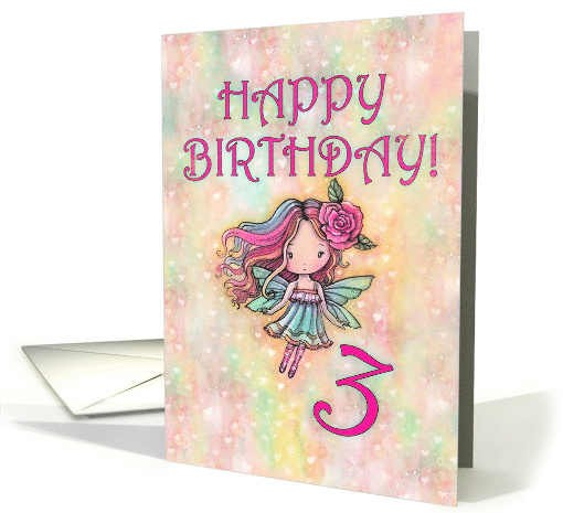 3rd Birthday Girls Fairy in Heart Background card (1928964)