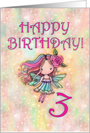 3rd Birthday Girls Fairy in Heart Background card
