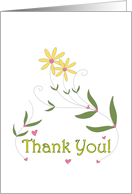 Thank You Sweet Flowers and Hearts card