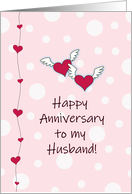 Anniversary for my Husband Flying Hearts card