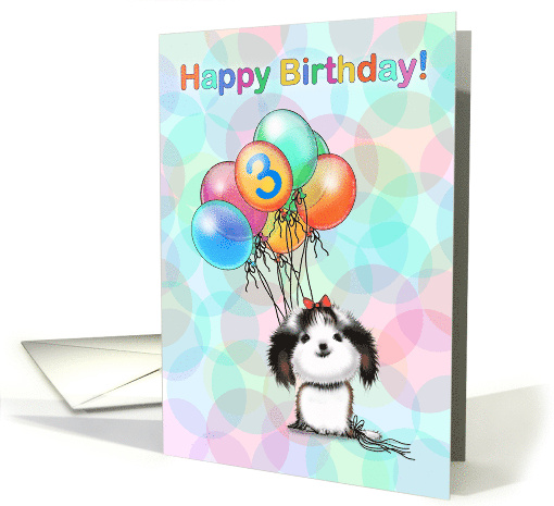 3 Year Old Happy Birthday Little Shih tzu Puppy with... (1930962)