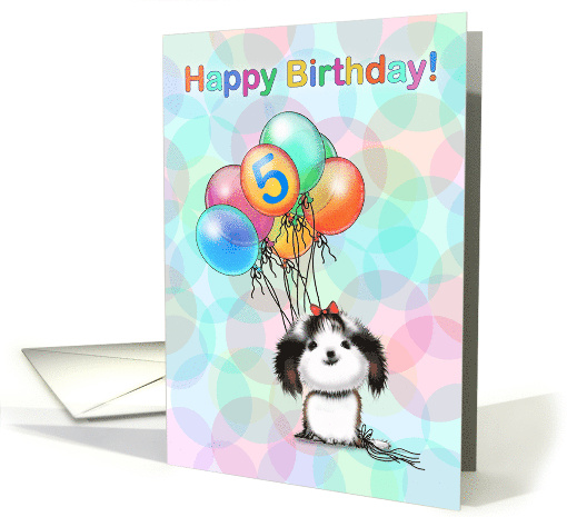 5 Year Old Happy Birthday Little Shih tzu Puppy with... (1930966)