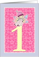 1 Year Old Birthday Card - Little Fairy Baby card
