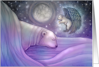 Chirstmas Holiday Card - Polar Bear and Angel card