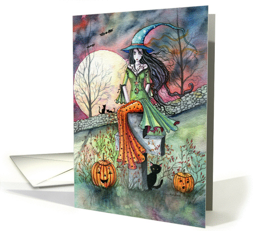 Halloween Witch Card with Black Cats card (853474)