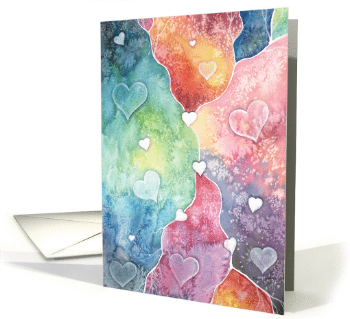 Anniversary I Love You Card - Watercolor Hearts card (854092)