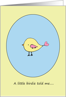 Congratulations on your Pregnancy - A Little Birdie Told Me... card