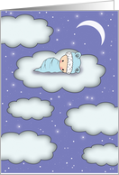 Congratulations - Baby on Cloud - Starry Night card