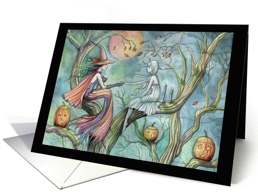 Witch and Ghost Halloween Card - Timeless Connection by... (855032)