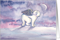 Christmas Card Little Polar Bear with Angel Wings card