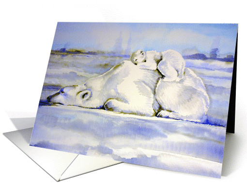 Polar Bear Card - Mother and Cub card (855096)