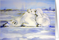 Polar Bear Card - Mother and Cub card
