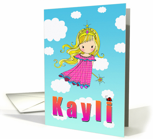 Birthday Card - Kayli Name - Fairy Princess in Clouds card (855277)