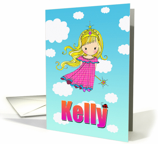 Birthday Card - Kelly Name - Fairy Princess in Clouds card (855278)