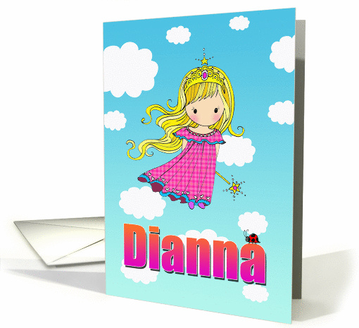 Birthday Card - Dianna Name - Fairy Princess in Clouds card (855290)