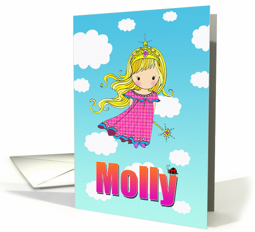 Birthday Card - molly Name - Fairy Princess in Clouds card (855292)