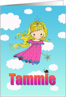 Birthday Card - Tammie Name - Fairy Princess in Clouds card