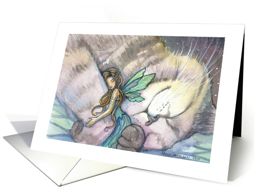 Friendship, Cat and Fairy Illustration card (855306)