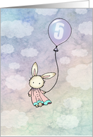 Sweet Bunny Five Year Old Birthday Card - 5 years old card