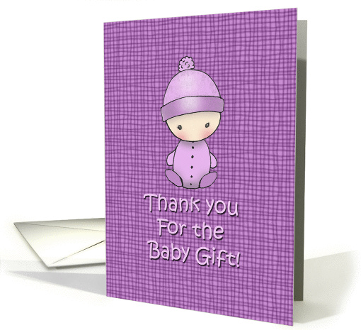 Thank You for the Baby Gift - Cute Baby Card - Purple card (855755)