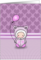 Baby Birthday Card - Happy Birthday Baby in Purple card