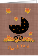Fall Autumn Baby Thank You card