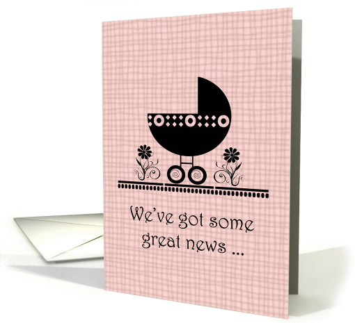 Pregnancy Expecting Card in Pink and Black card (856633)