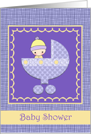 Baby Shower Invitations - Spring Colors Purple and Yellow - Boy or Girl card
