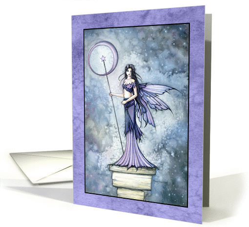 Thinking of You Card - Lovely Fairy in Blue and Purple card (858165)