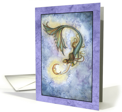Blank Art Card - Mermaid with Moon card (858166)