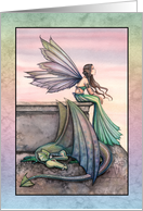 Blank card - Fairy and Dragon Art by Molly Harrison card