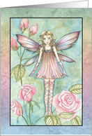 Blank Any Occasion Card - Pink Rose Fairy card