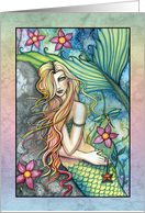 Thank You Card - Mermaid with Flowers card