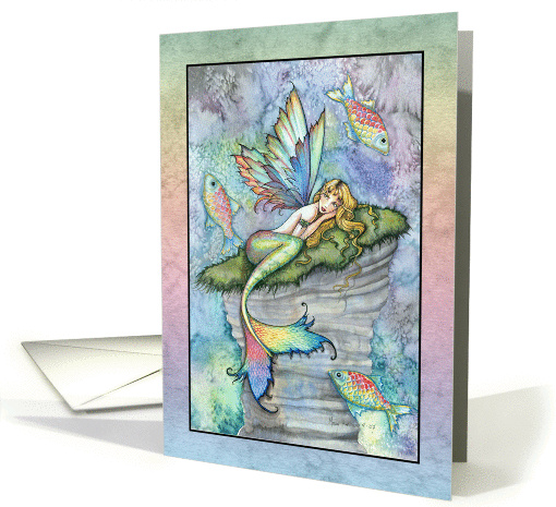 Thinking of You Card - Mermaid with Fish card (858669)