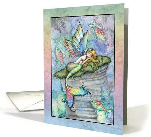 Thank You Card - Mermaid with Fish card (858671)