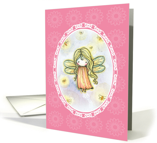 Miss You - Cute Firefly Fairy card (858820)