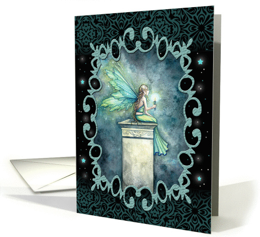 Thinking of You - A Light in the Dark - Fairy with Candle card