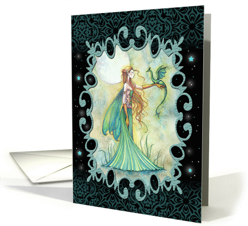 Blank Art Card - Fairy with Dragon card (859176)