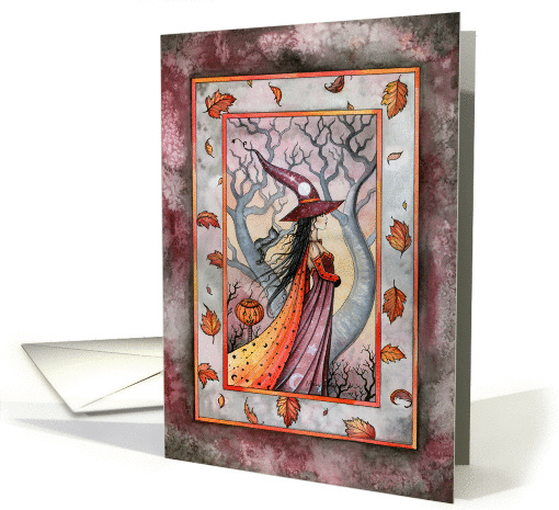 Autumn Equinox - Witch and Cat by Molly Harrison card (859730)