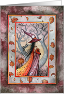 Autumn Equinox - Witch and Cat by Molly Harrison card