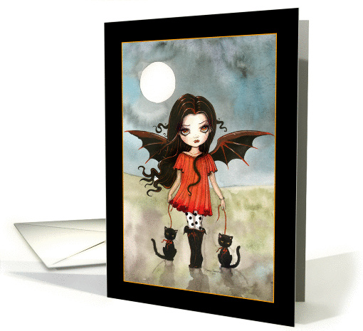 Halloween Cute Little Vampire Card - by Molly Harrison card (861171)