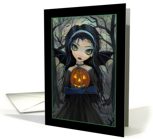Halloween Card - Big Eye Vampire with Jack-o-Lantern card (865519)
