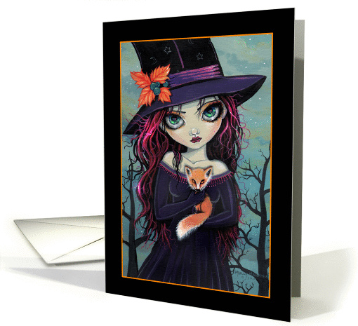 Halloween Card - Big Eye Witch with Fox card (867246)