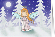 Angel by Moonlight Christmas Card