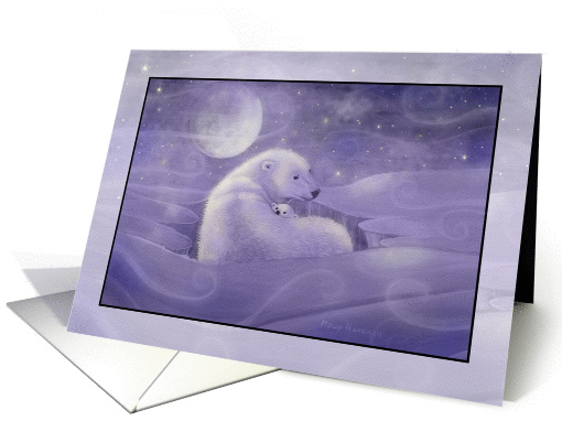 Blank Card - Polar Bear and Cub card (875094)