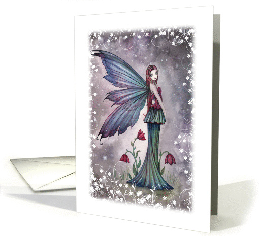 Thinking of You Card - Flowers in Winter Flower Fairy card (890337)
