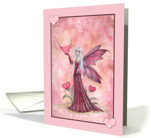 Valentine Card - The Flying Valentine - Fairy Art card (896952)