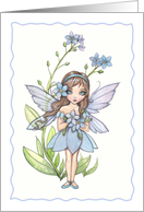 Cute Forget-Me-Not Flower Fairy Blank Card