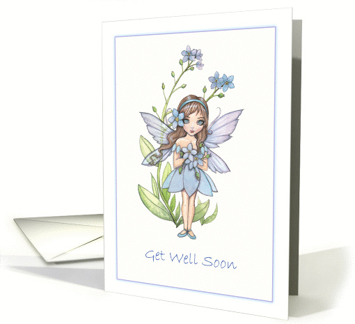 Get Well Soon - Cute Forget-Me-Not Flower Fairy card (920883)