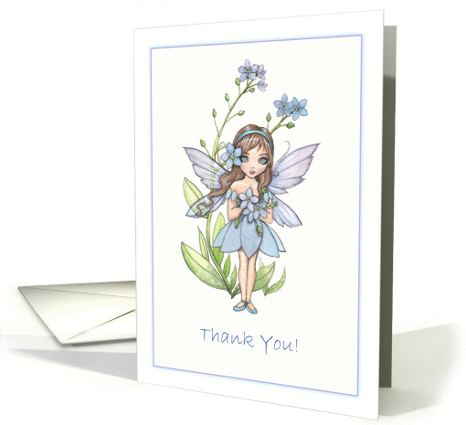Thank You Card - Cute Forget-Me-Not Flower Fairy card (920884)